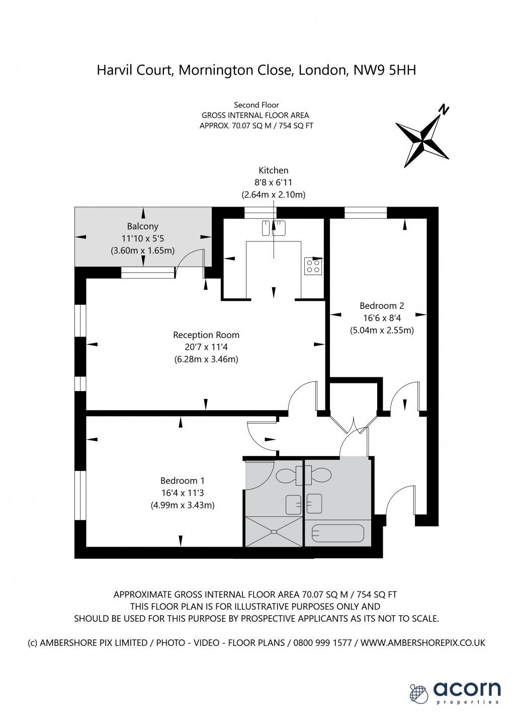 Floorplan for Mornington Close, Colindale Avenue, London