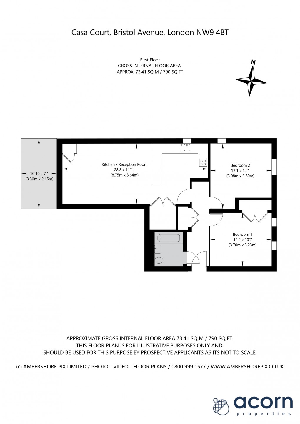 Floorplan for Bristol Avenue, London