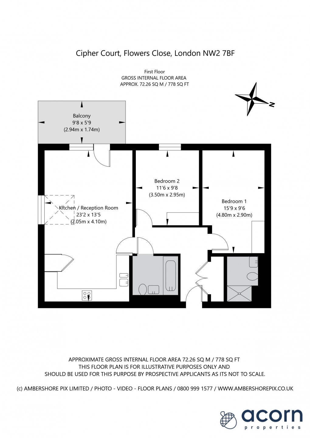 Floorplan for Flowers Close, London