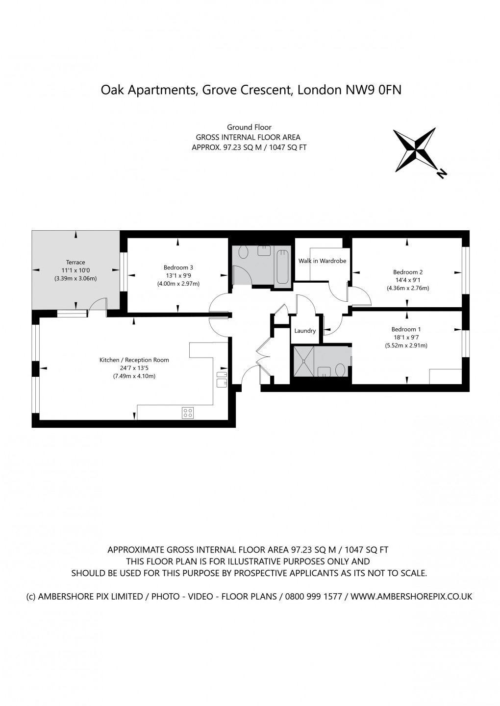 Floorplan for Grove Crescent, 97 Grove Crescent, London