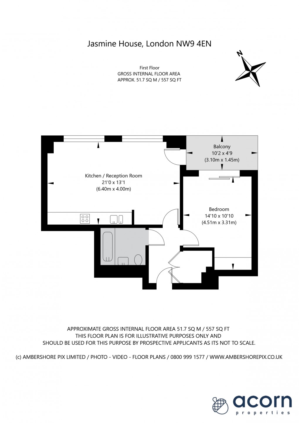 Floorplan for Lismore Boulevard, 51 Lismore Boulevard, Colindale